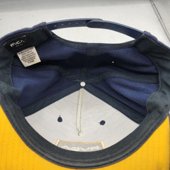 RVCA Common Wealth Snapback Hat Mid Fit Blue Adjustable Comfort Casual - Picture 7 of 9